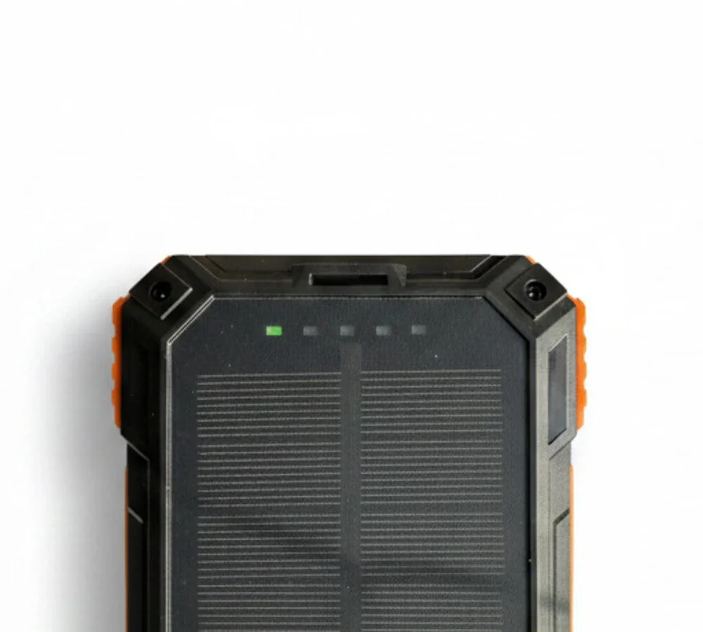 Wongkuo Black & Orange Solar Power Bank with Wireless Charging